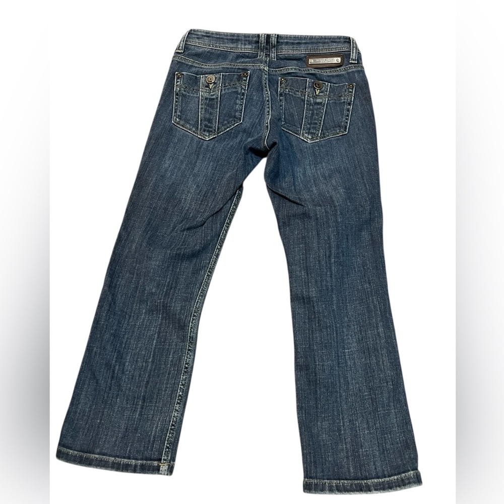 Burberry Brit Buckingham low rise skinny capri jeans in medium wash luxury - Picture 2 of 12